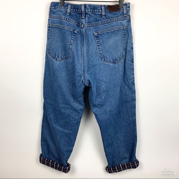LL Bean | Vintage Flannel Lined Jeans Classic Fit - Picture 2 of 7